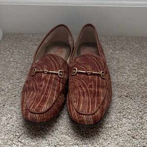 Sam Edelman Lorraine red/brown Loafers with Gold Accents